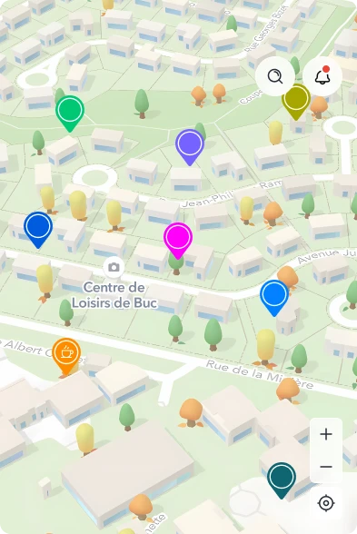 La carte Keeps et ses pins colorés